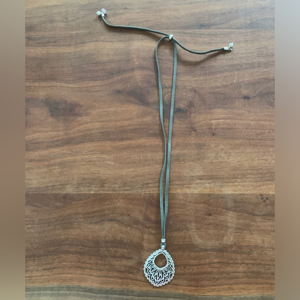 Lucky Brand mandala tear drop pendant necklace